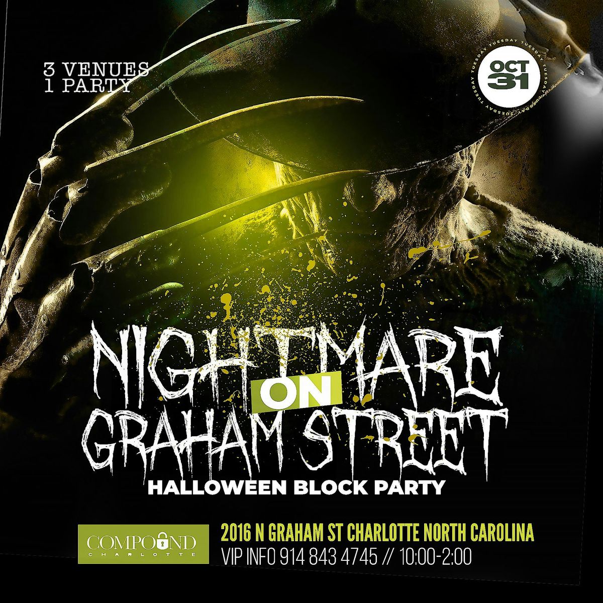 Nightmare on Graham street block party! 3 venues 1 party!