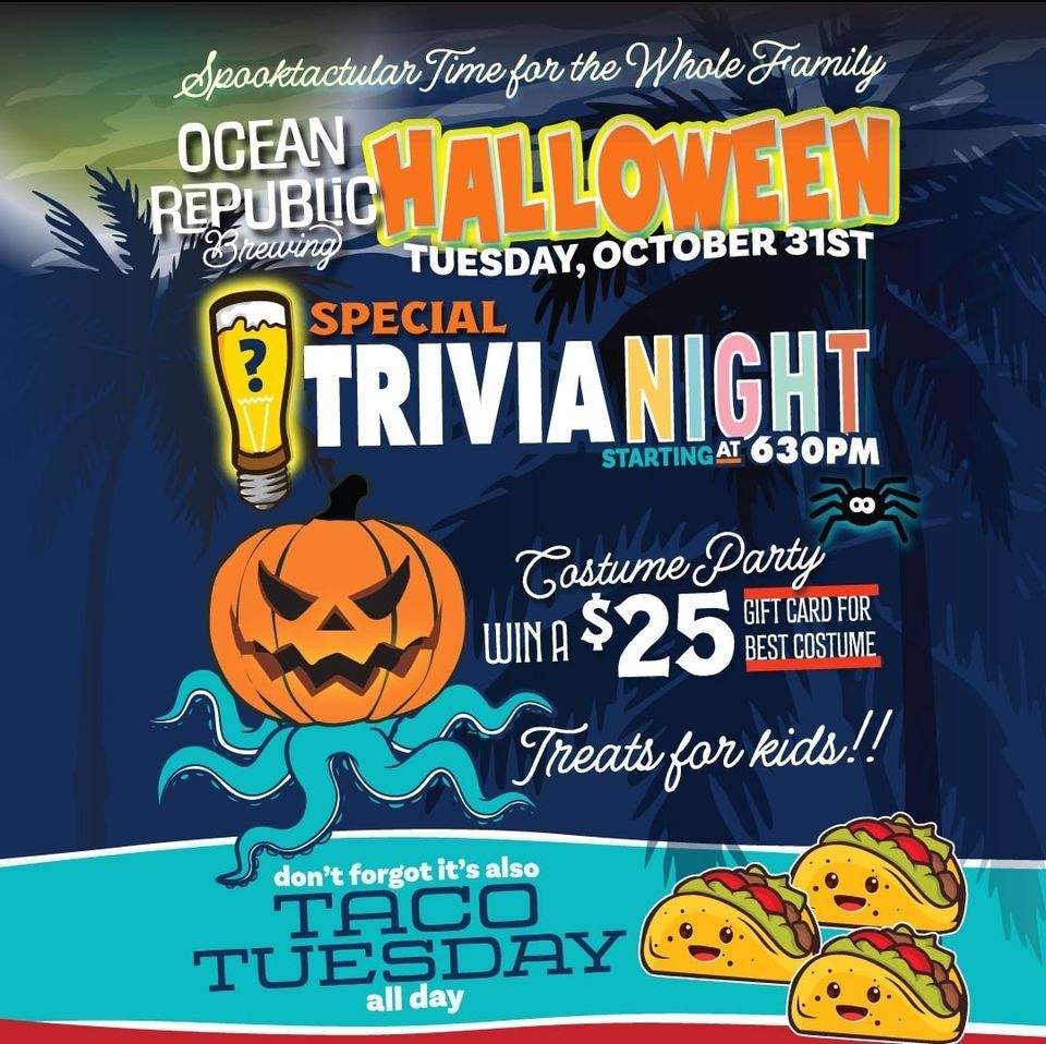 Special Halloween Trivia Ocean Republic Brewing, Stuart, FL October