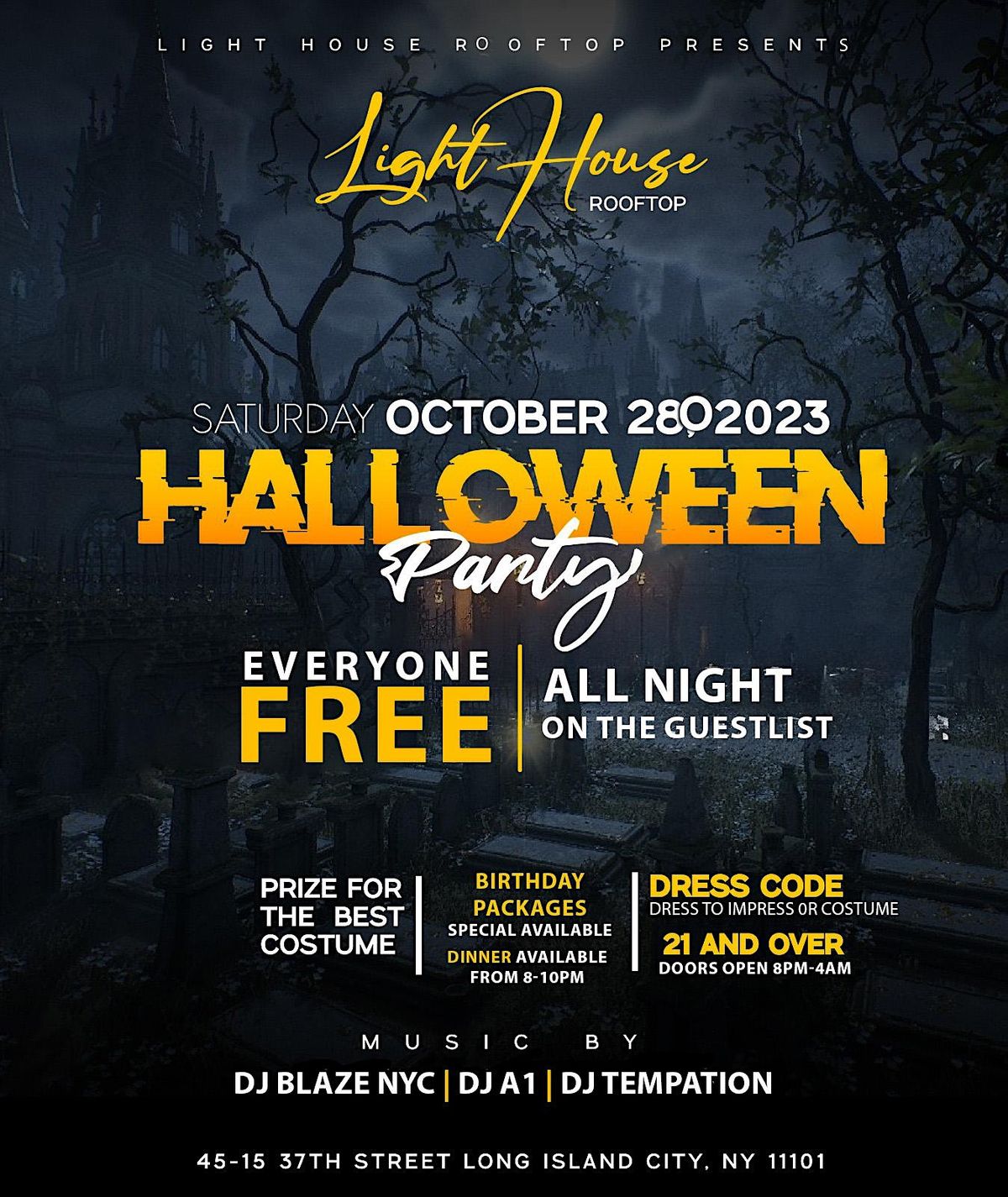 FREE Halloween Party on Rooftop LIC 4515 37th St, Queens, NY