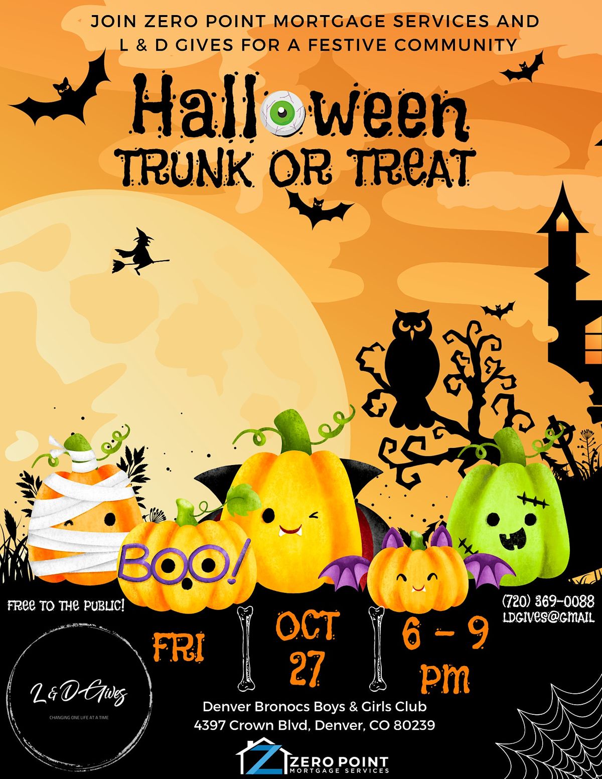 Oct. 27th Community Trunk or Treat Event Denver Broncos Boys