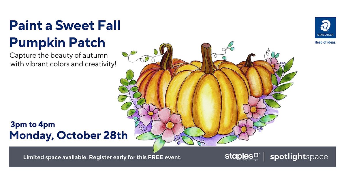 Paint a sweet Fall pumpkin patch Staples Ottawa Store 131 October