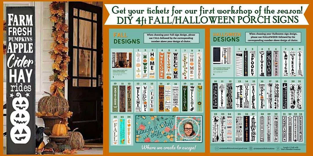 DIY 4ft Fall/Halloween Porch Sign Class the DaVinci Sports Bar! 19yrs