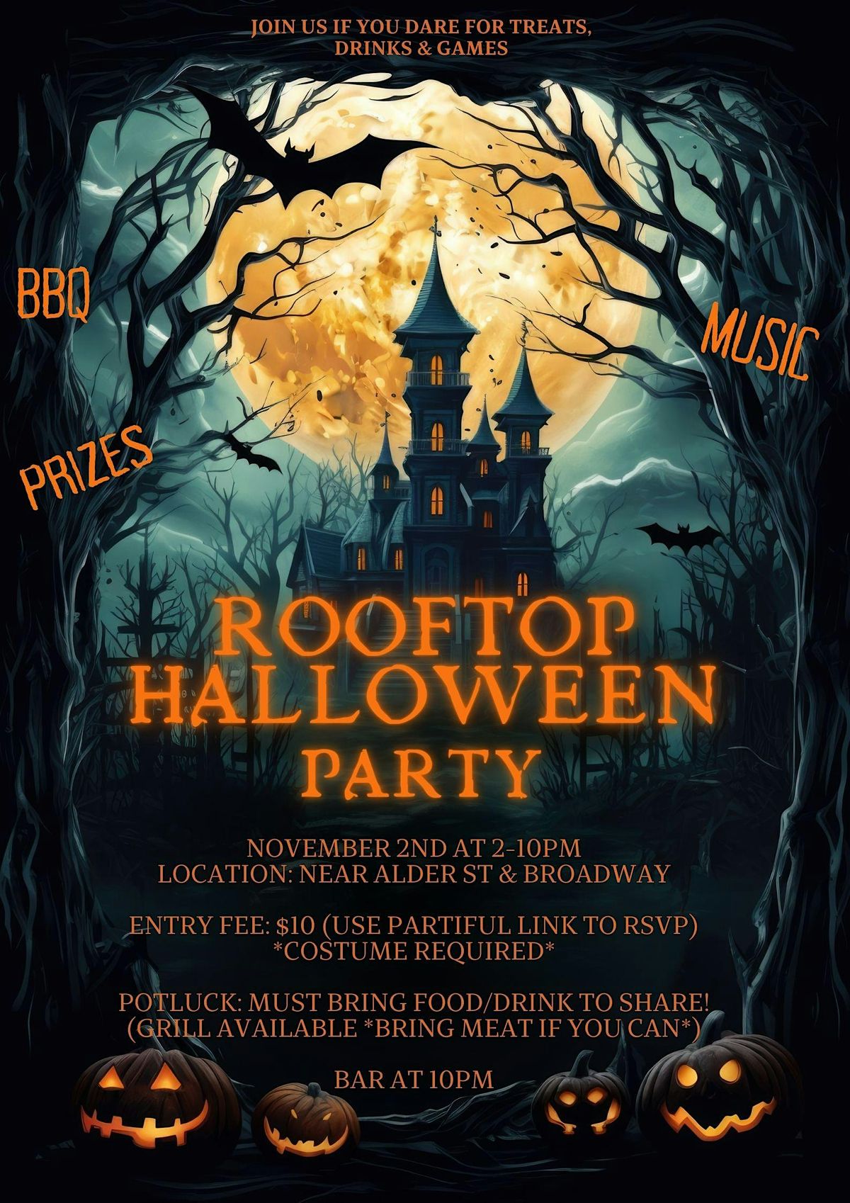 Rooftop Halloween Costume Party! $15