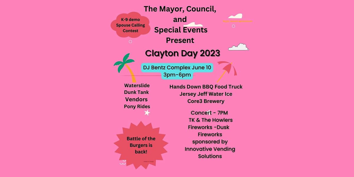 Clayton Day 2023 D.J. Bentz Memorial Soccer Complex, Clayton, NJ