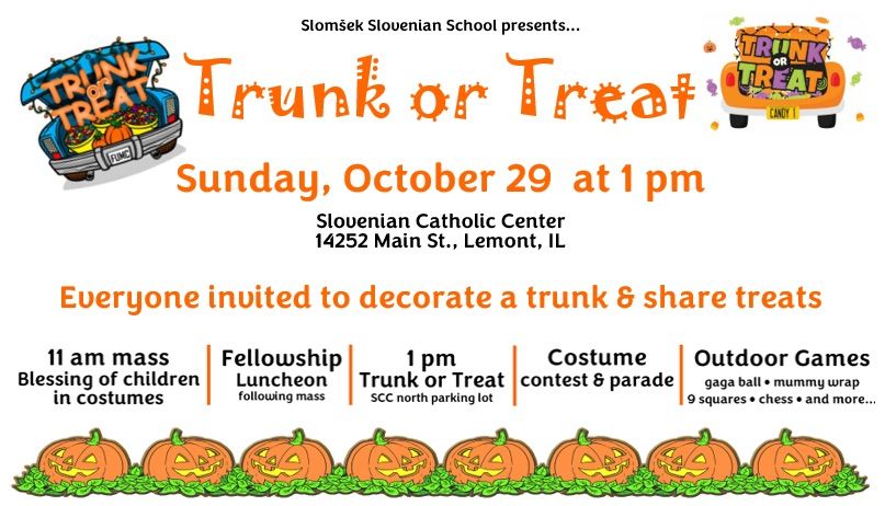 Trunk or Treat | Slovenian Catholic Center, Lemont, IL | October 29, 2023