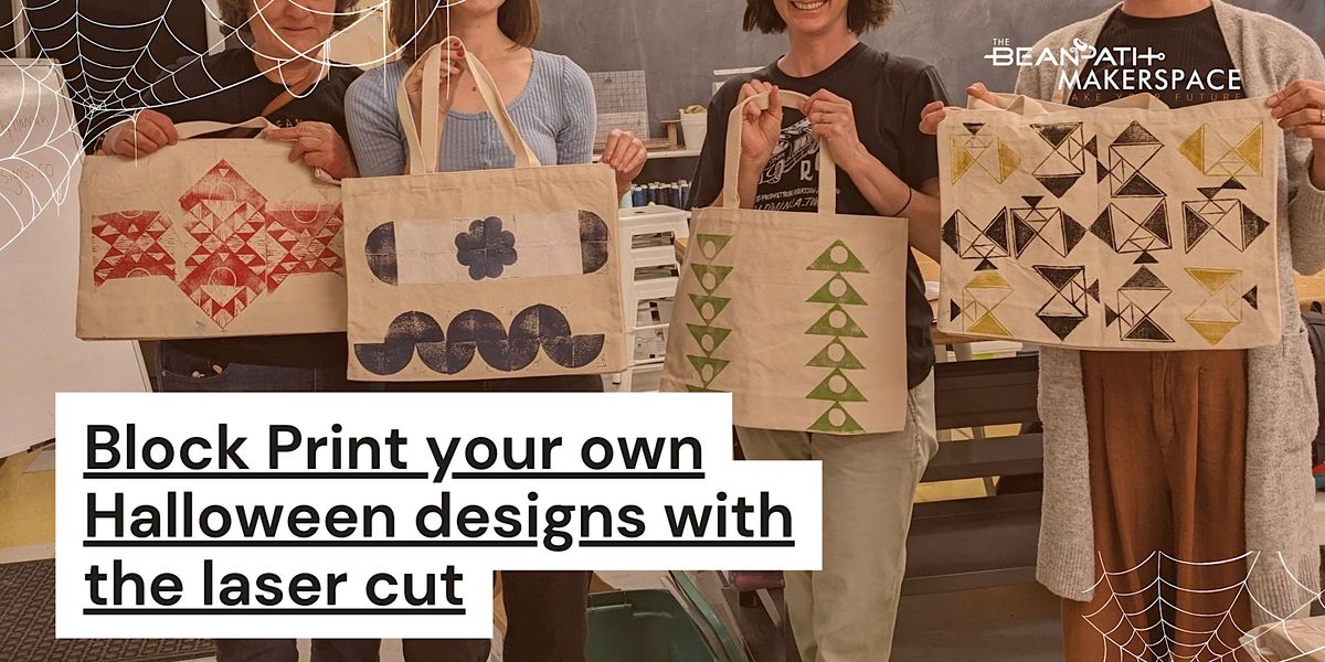 Block Print your own Halloween designs with the laser cut Bean Path
