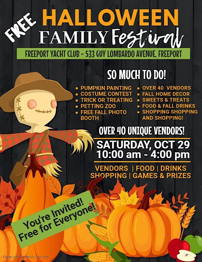 Halloween Family Festival Freeport Yacht Club Rentals October 29, 2022