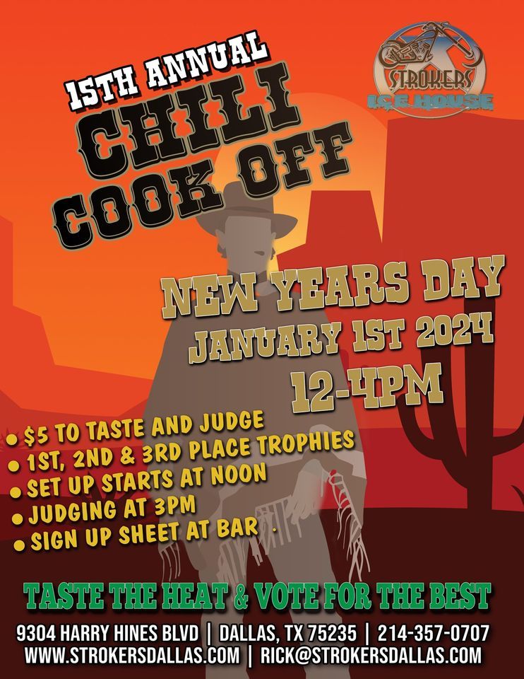 15th Annual Chili Cook Off Strokers Ice House, Dallas, TX January 1