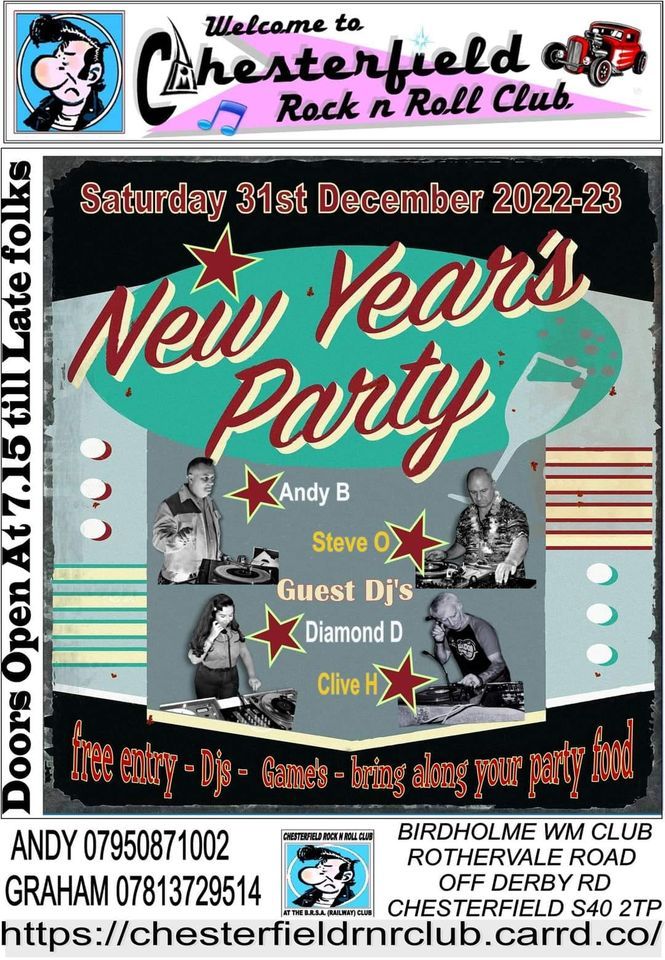 New Years Eve Party at Chesterfield Rock n Roll Club | Chesterfield Rock N  Roll Club | December 31, 2022