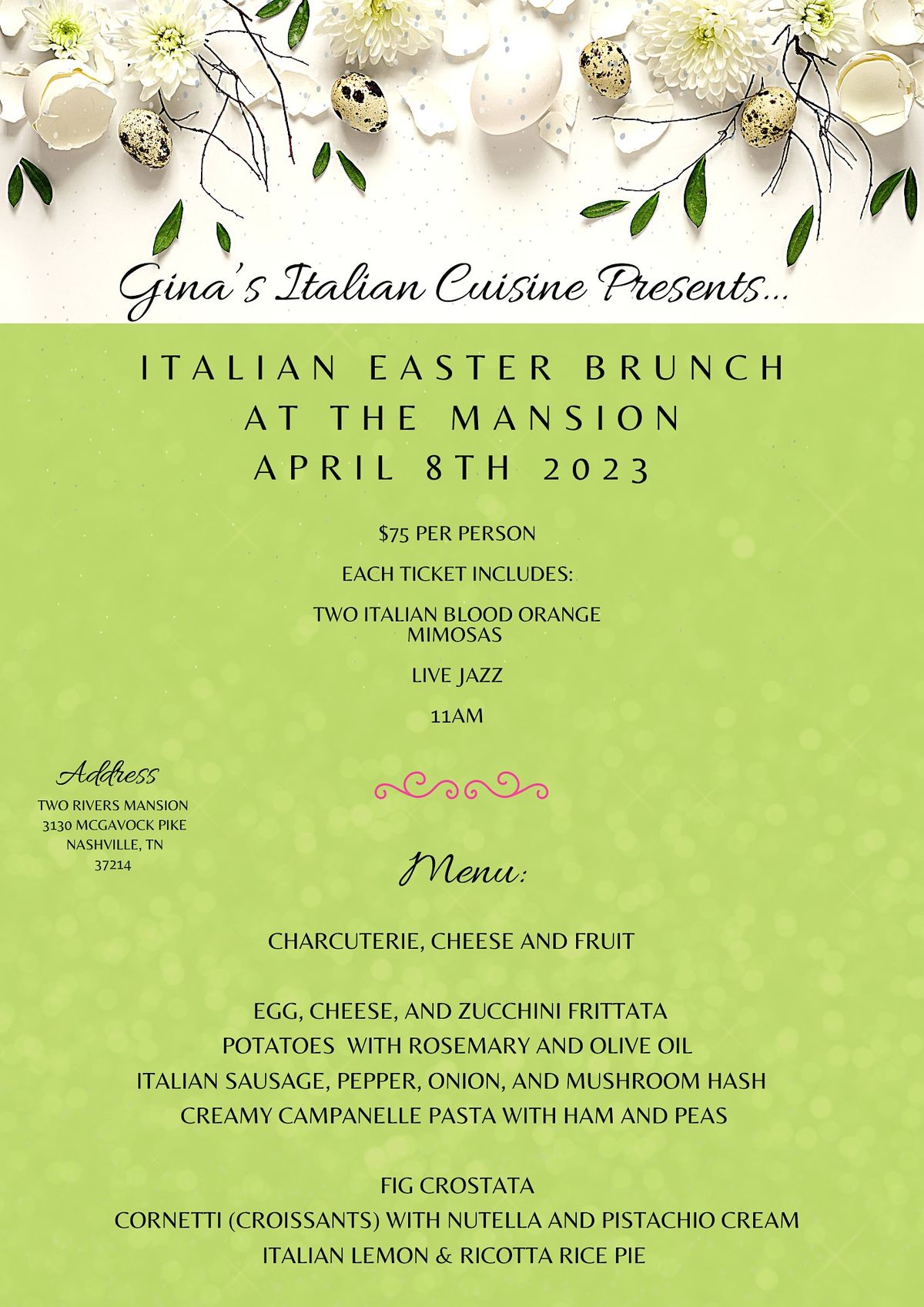 Italian Easter Weekend Brunch