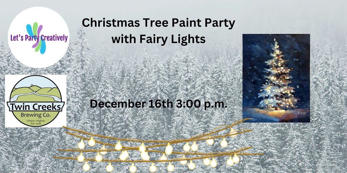 Christmas Tree with Fairy Lights Twin Creeks Brewing Company, Vinton