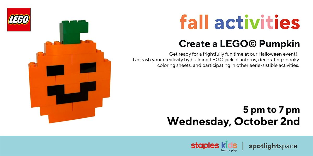 LEGO Jack-o-lantern and Halloween Activities Staples Calgary SE Store 250