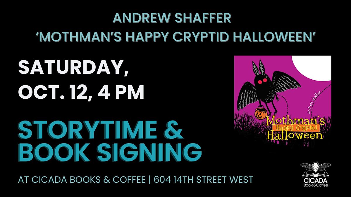 'Mothman's Happy Cryptid Halloween' Storytime & Book Signing