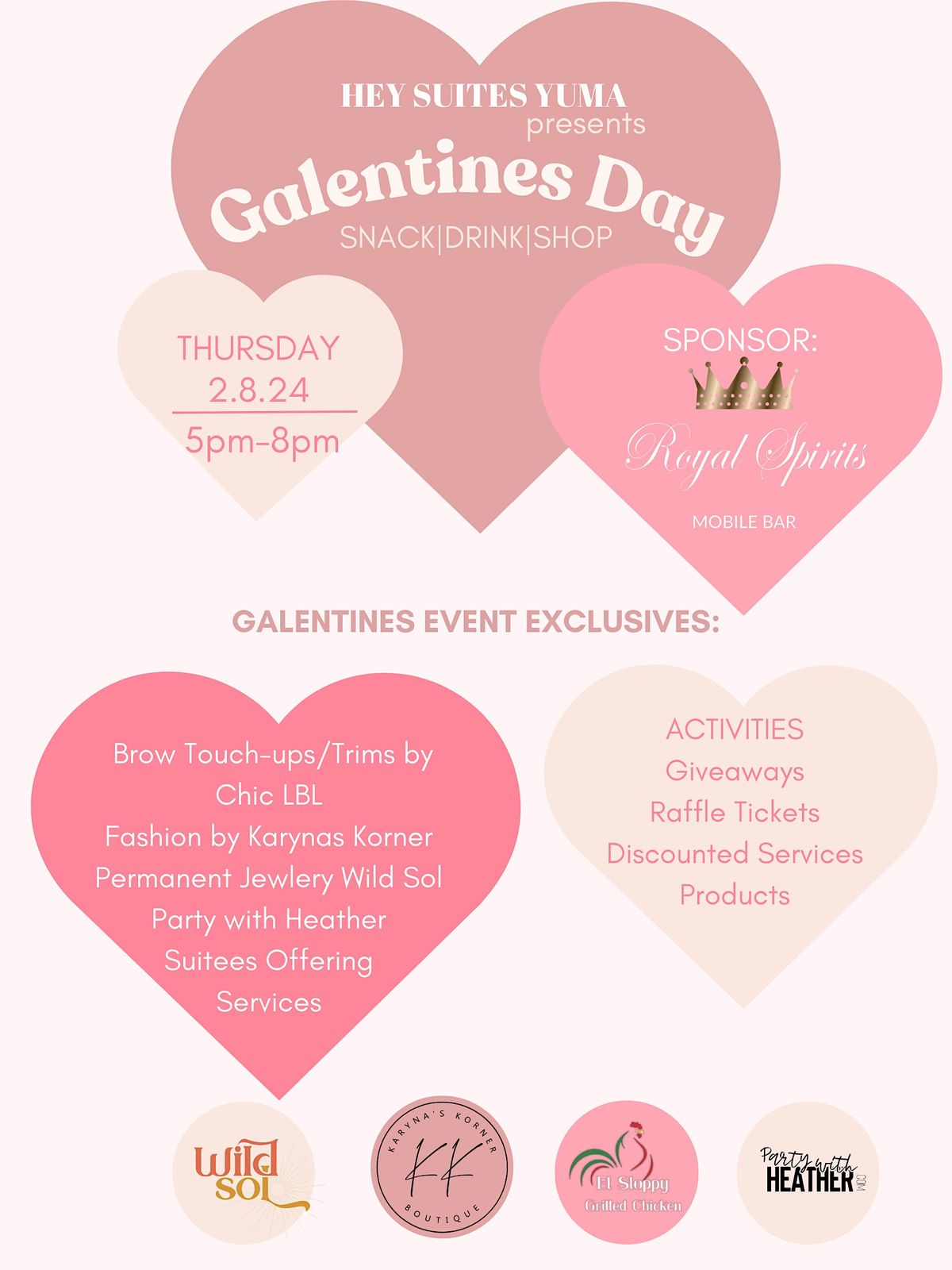 Hey Suites Yuma Galentines Soiree Hey Suites Yuma February 8, 2024