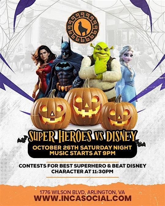 Halloween Costume Contest: Super Heroes vs Disney #ArlingtonVA