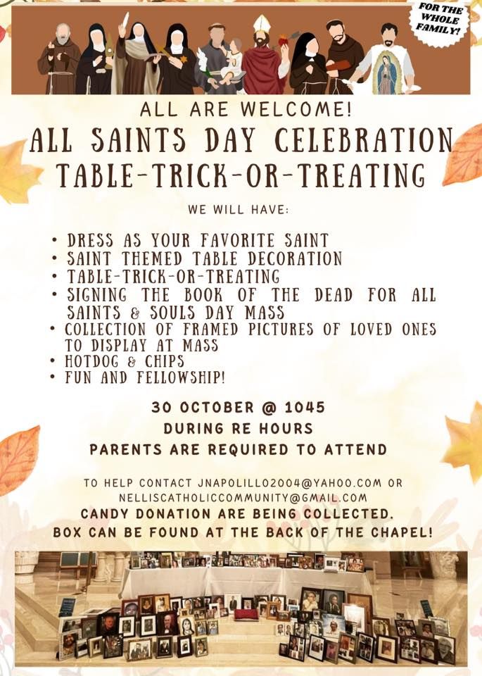 Parish All Saints Day Celebration TableTrunkOrTreat (CHANGES