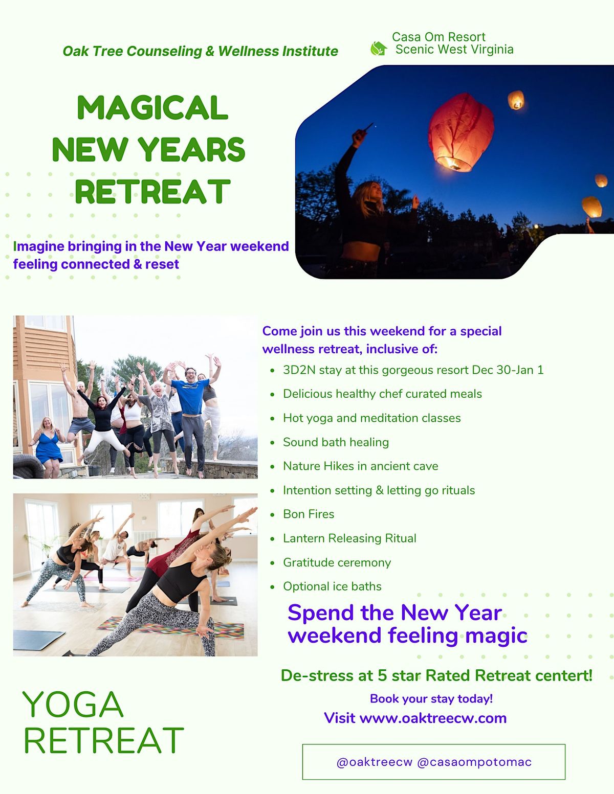 Magical New Retreat | Casa Om Potomac, Martinsburg, WV | December 30 to January 1