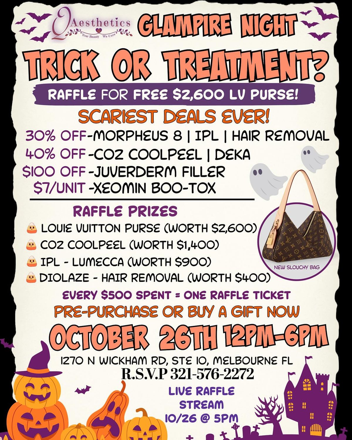 Glampire Night!\ud83d\udda4 Trick or Treatment? Q Aesthetics ~ \ud83d\udc7bThe Scariest Deals Ever!  