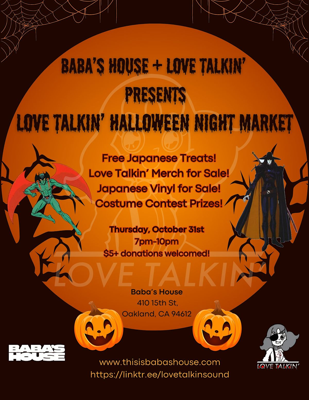 Baba's House x Love Talkin' presents: Love Talkin' Halloween Night Market