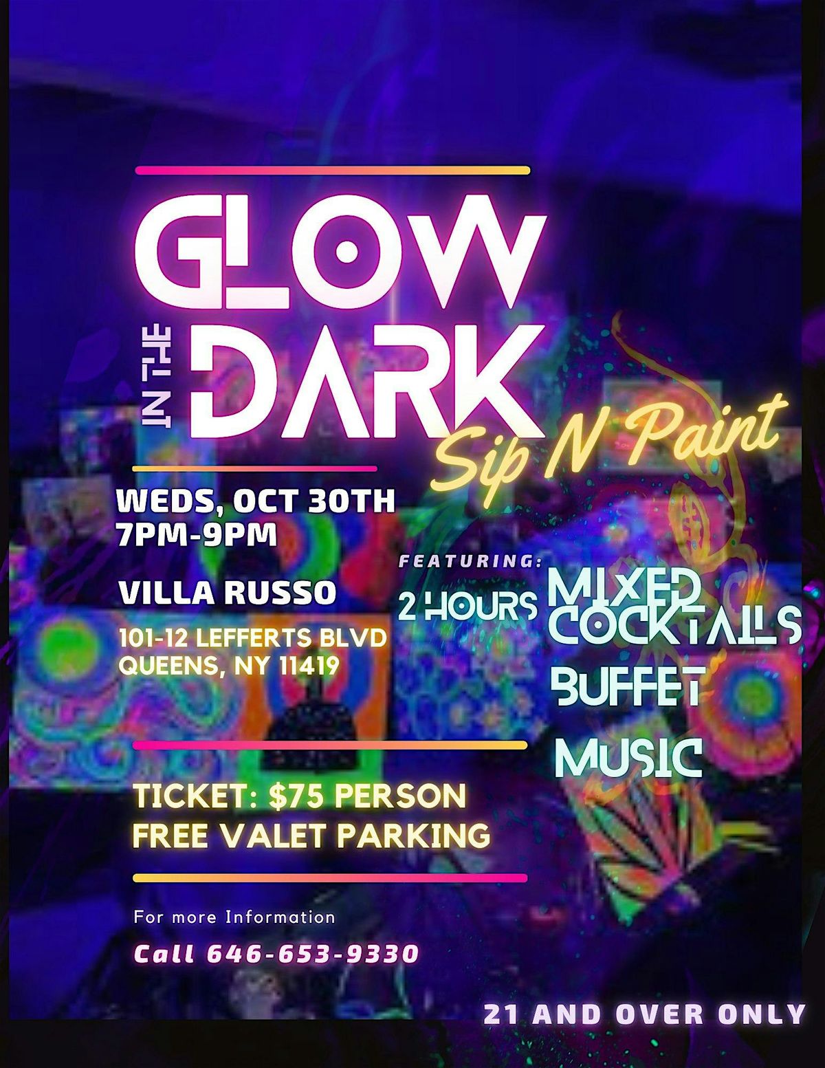 Glow in the Dark: Sip N Paint