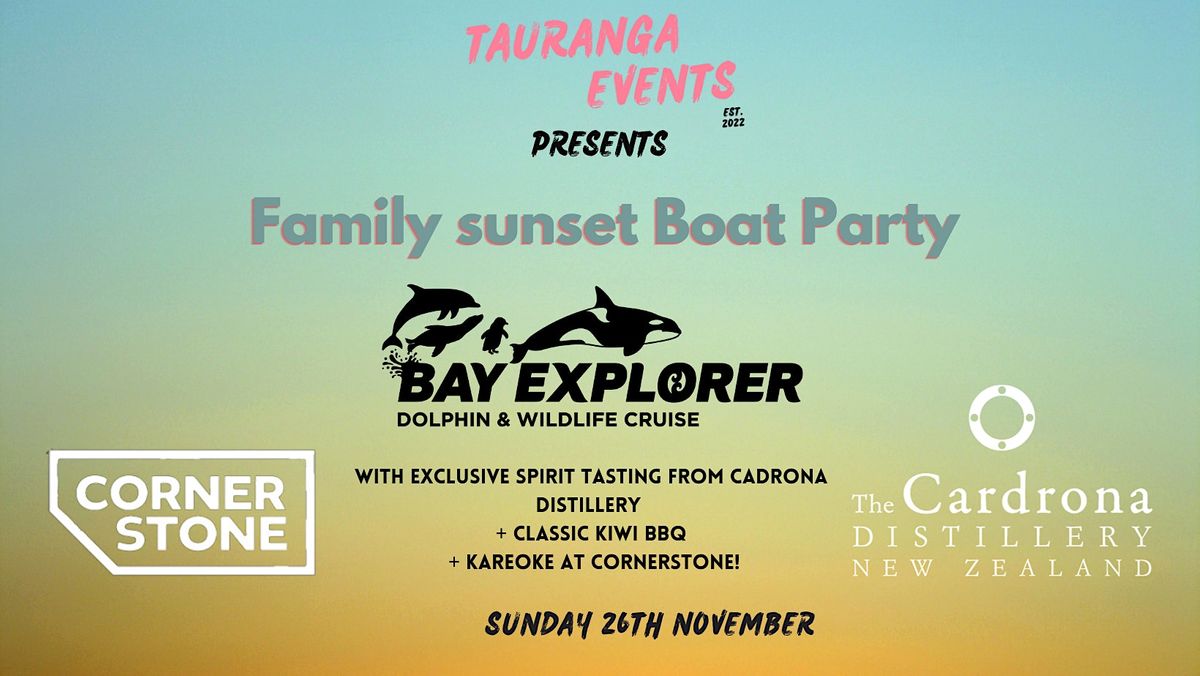 TAURANGA SUNSET BOAT CRUISE FAMILY BBQ GIN TASTING Bay