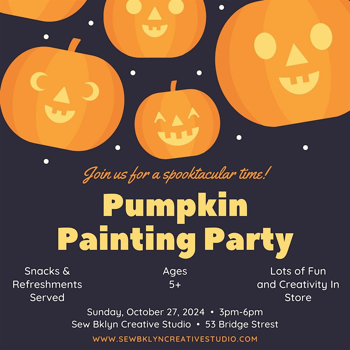 Kids Halloween Pumpkin Painting Party