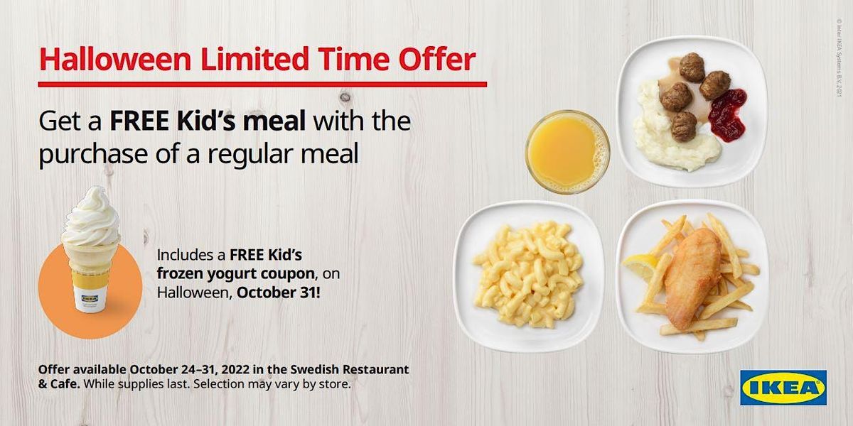 Halloween Special (free kids meal for every adult meal purchase)