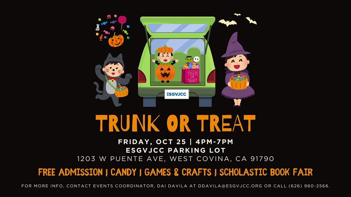 Trunk or Treat  in West Covina - Candy, Crafts\/Games, & Scholastic Book Fair!