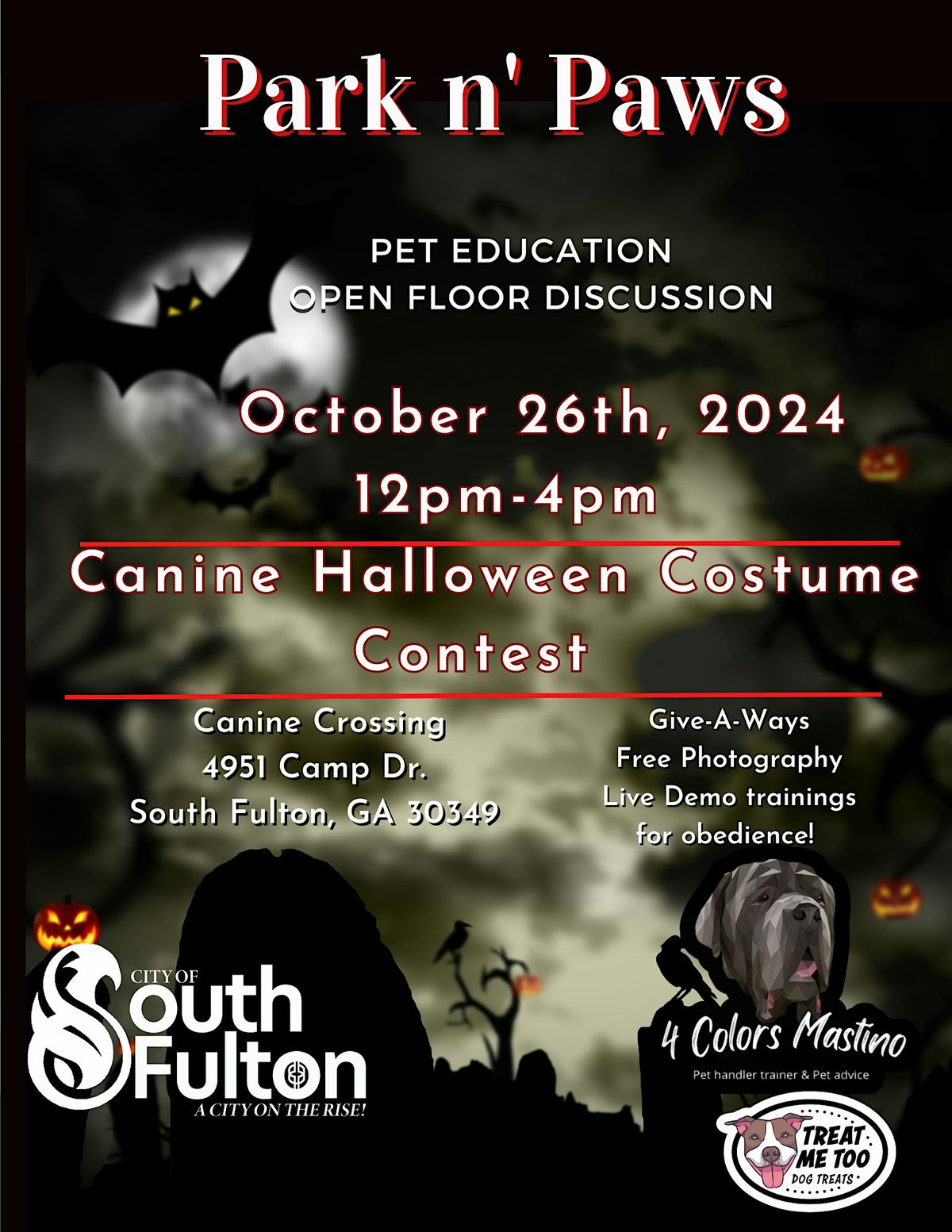 Last Park n Paws of 2024!!  Canine Halloween Costume Contest