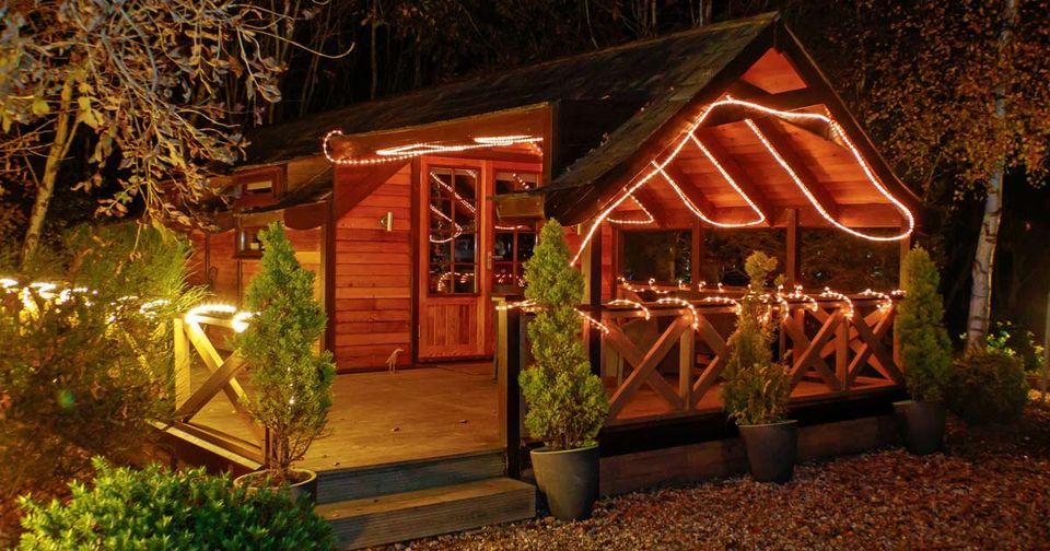 Christmas Lights for the Festive Season at Chew Glamping Lodges Bath