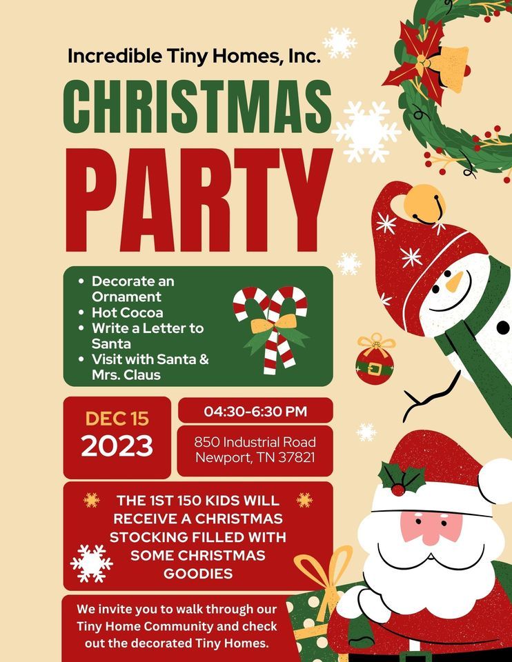 Incredible Tiny Homes Kids Christmas Party 