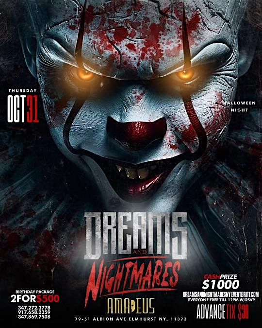 DREAMS AND NIGHTMARE! THE OFFICIAL HALLOWEEN COSTUME PARTY AT AMADEUS