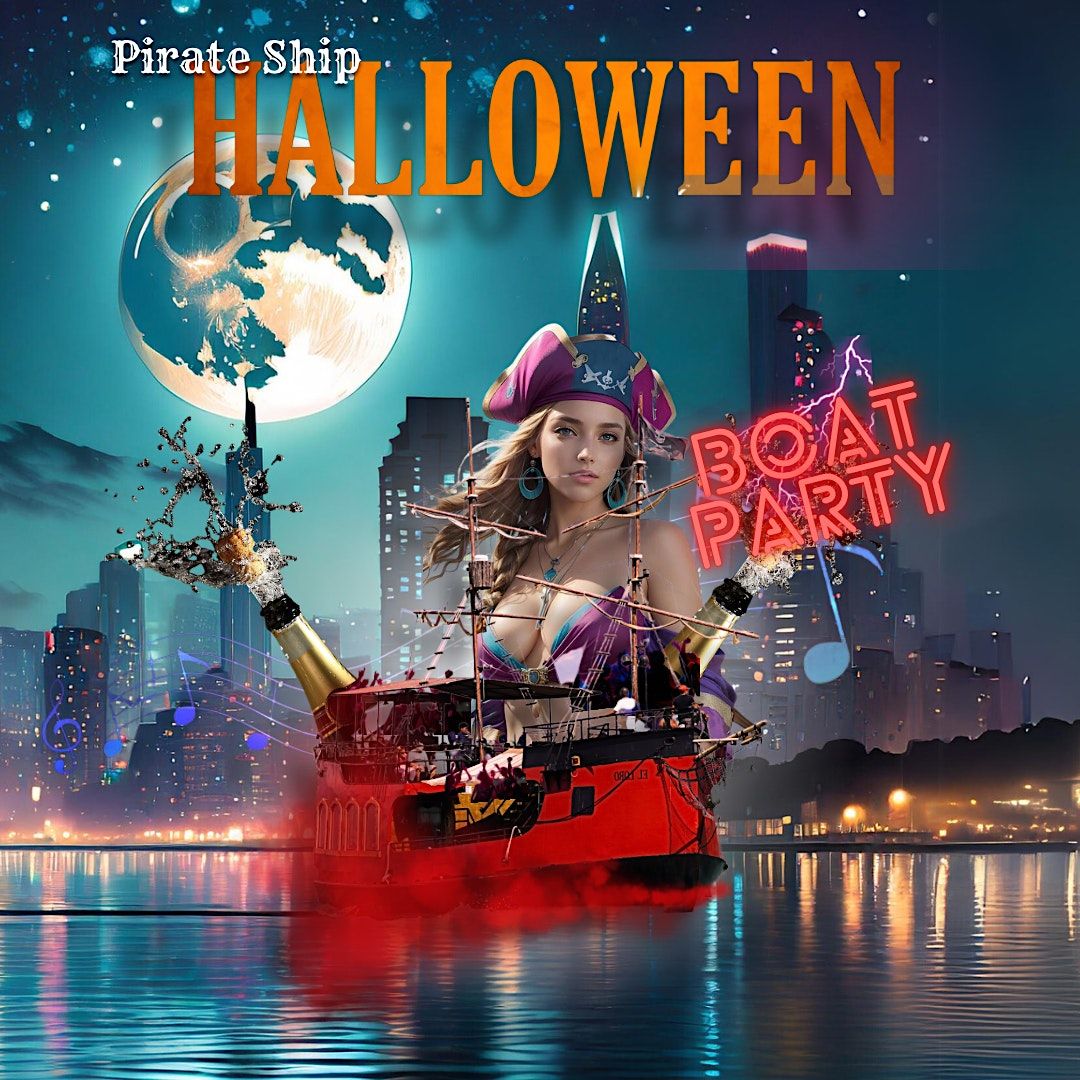 Pirate Ship Halloween BOAT PARTY Bayside Marketplace. In front on the