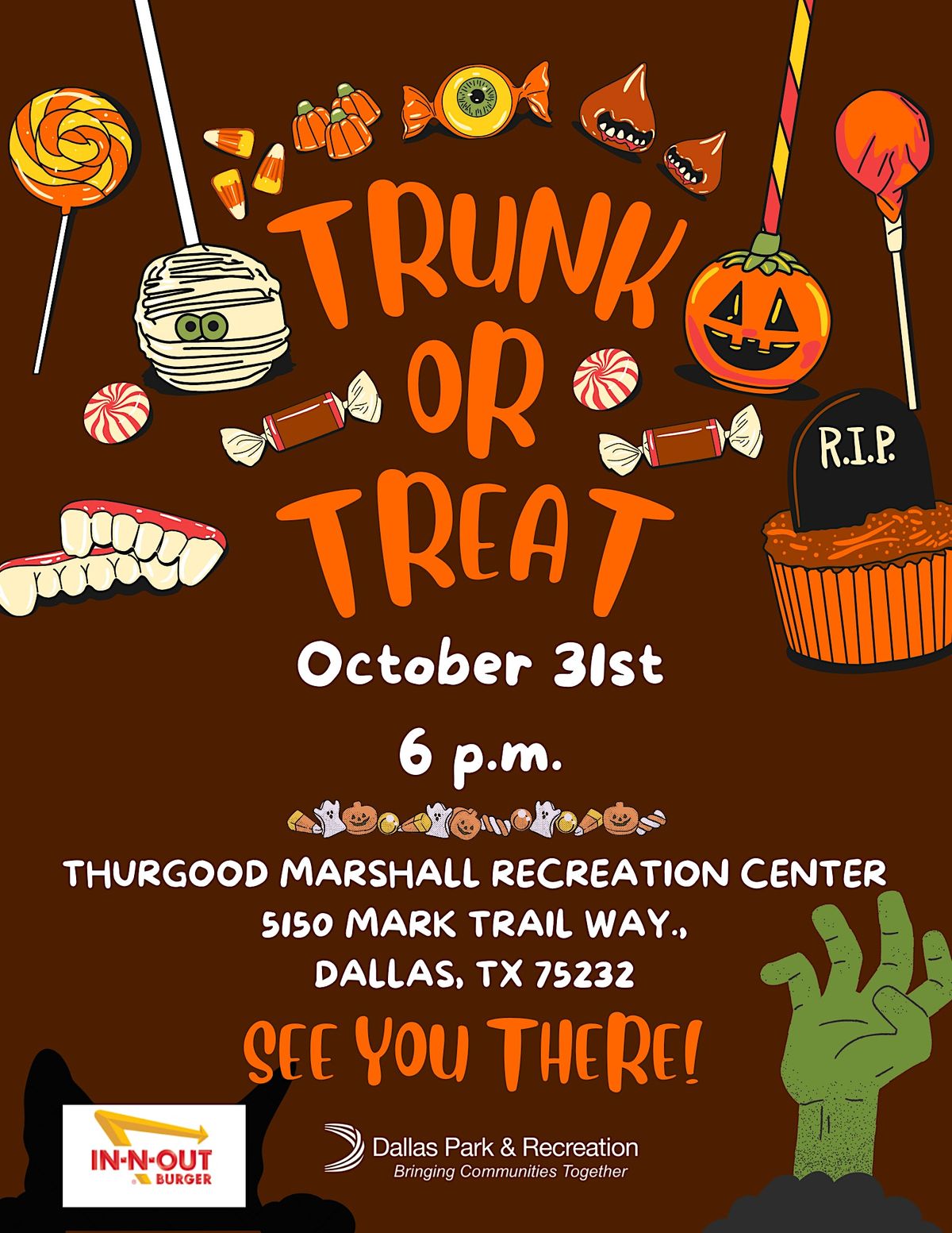 Trunk Or Treat Thurgood Marshall Recreation, Mark Trail Way, Dallas