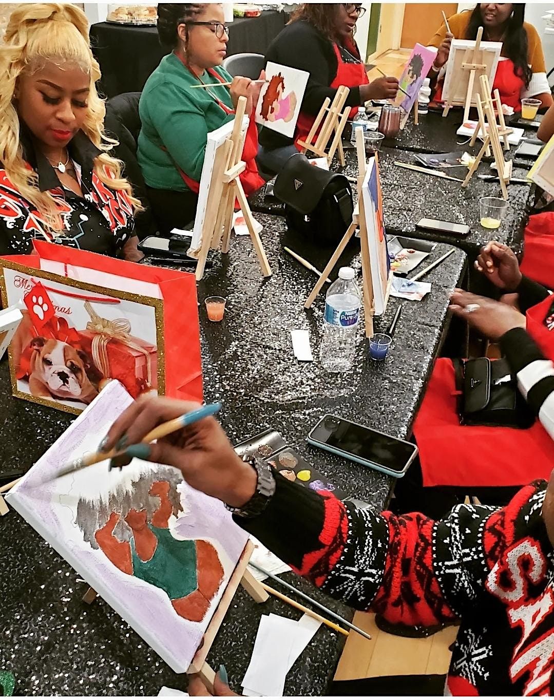 "IN MY MINNDDD" CHICAGO CHRISTMAS PAINT N SIP POSE CULTURAL ART