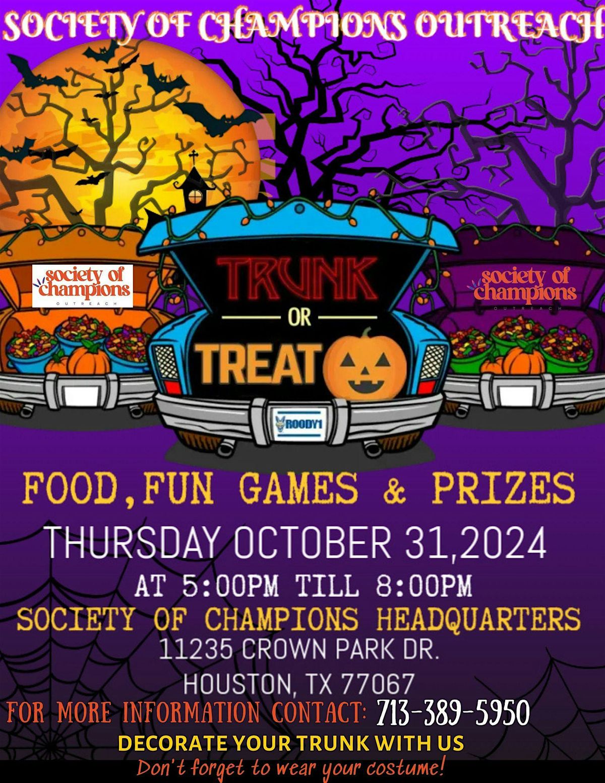 SOCIETY OF CHAMPIONS OUTREACH TRUNK OR TREAT