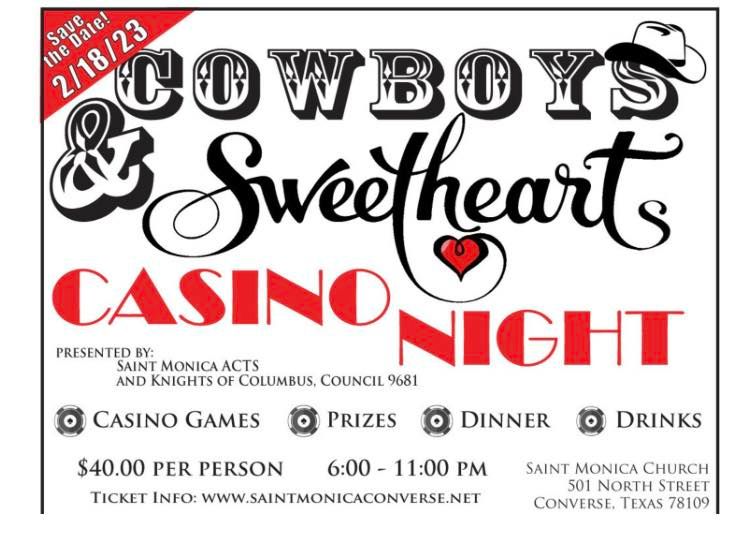 Casino Night at St Monica | St Monica Catholic Church Converse, TX |  February 18, 2023