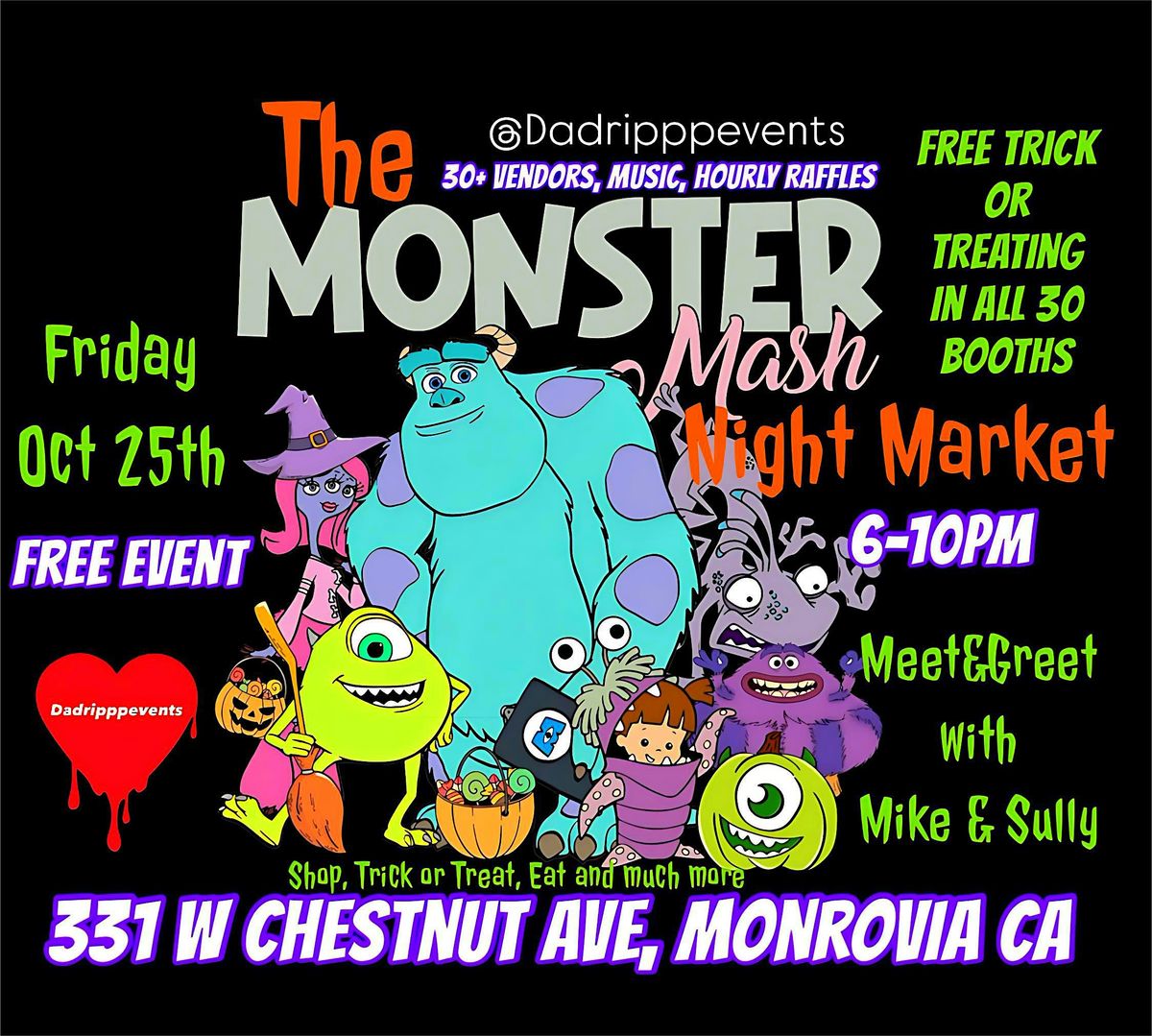 Free Disney Halloween PopUp Market (Monsters Inc)