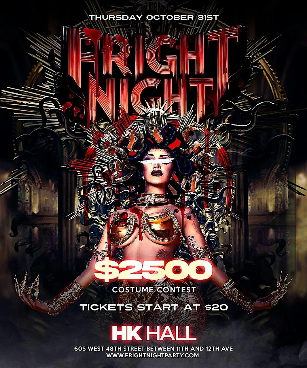 Fright Night Manhattan's Biggest Halloween Party At Hk Hall