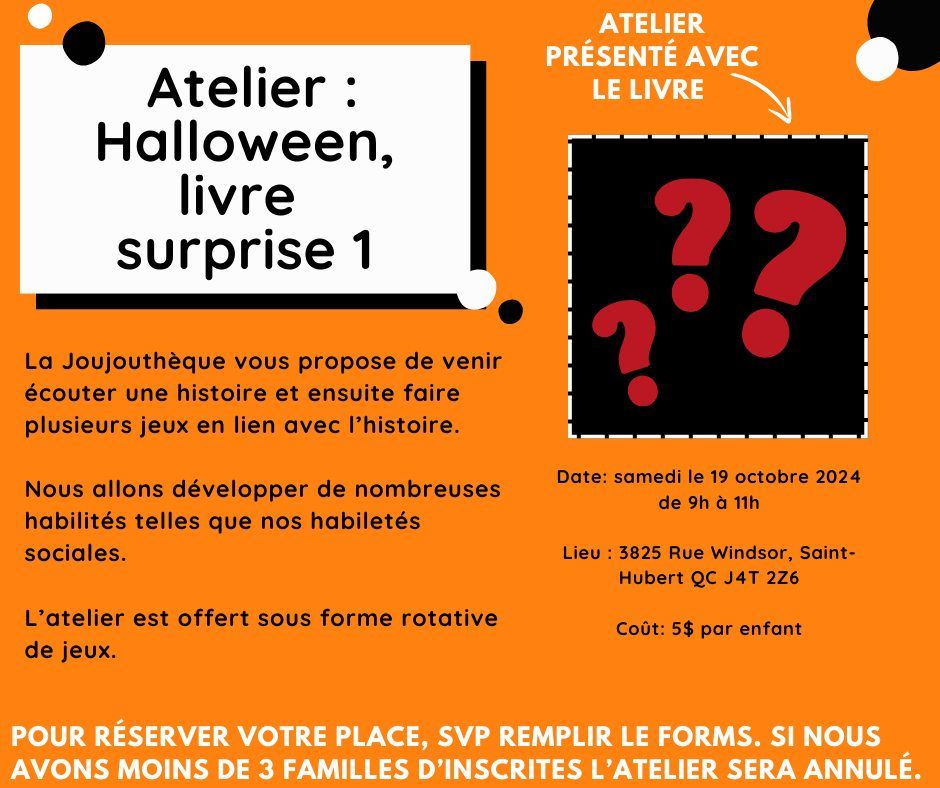 Atelier :  Halloween, livre surprise 1