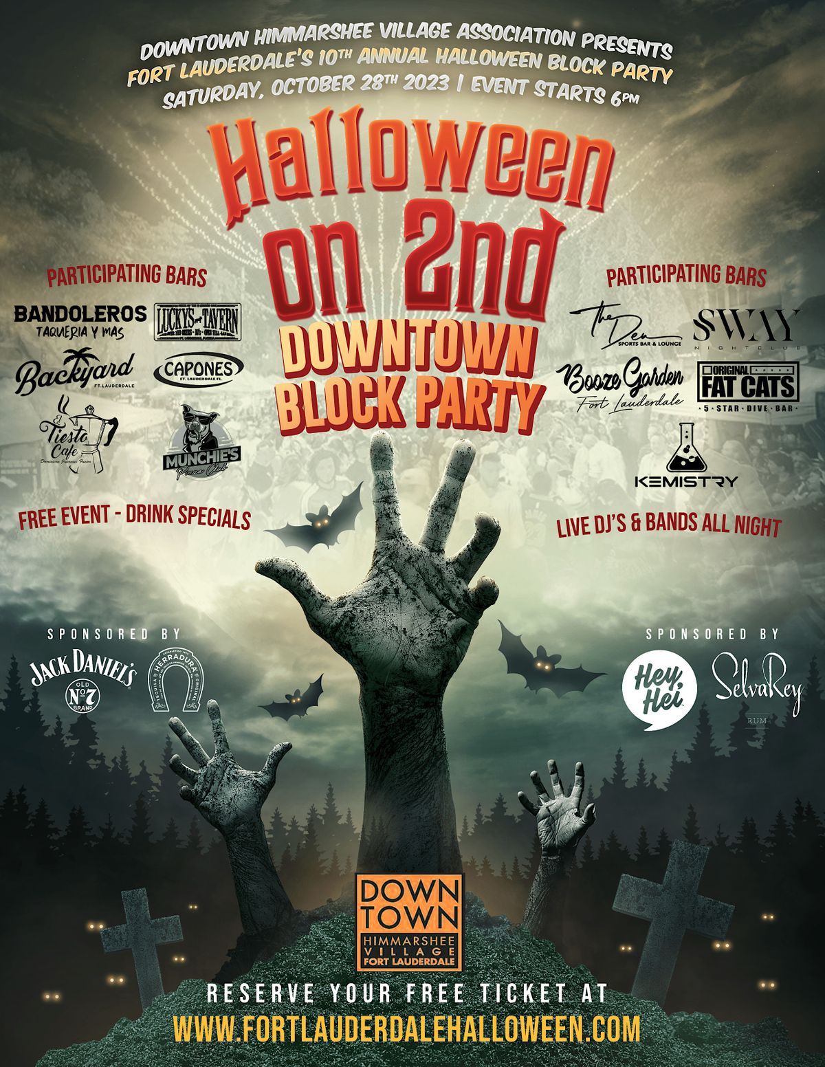 Halloween on 2nd! Block Party Downtown Fort Lauderdale Himmarshee