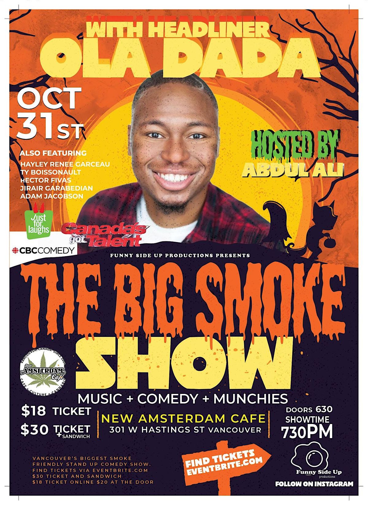 The Big Smoke Show at The New Amsterdam Cafe Halloween Show OCT 31st | New  Amsterdam Cafe, Vancouver, BC | October 31, 2022