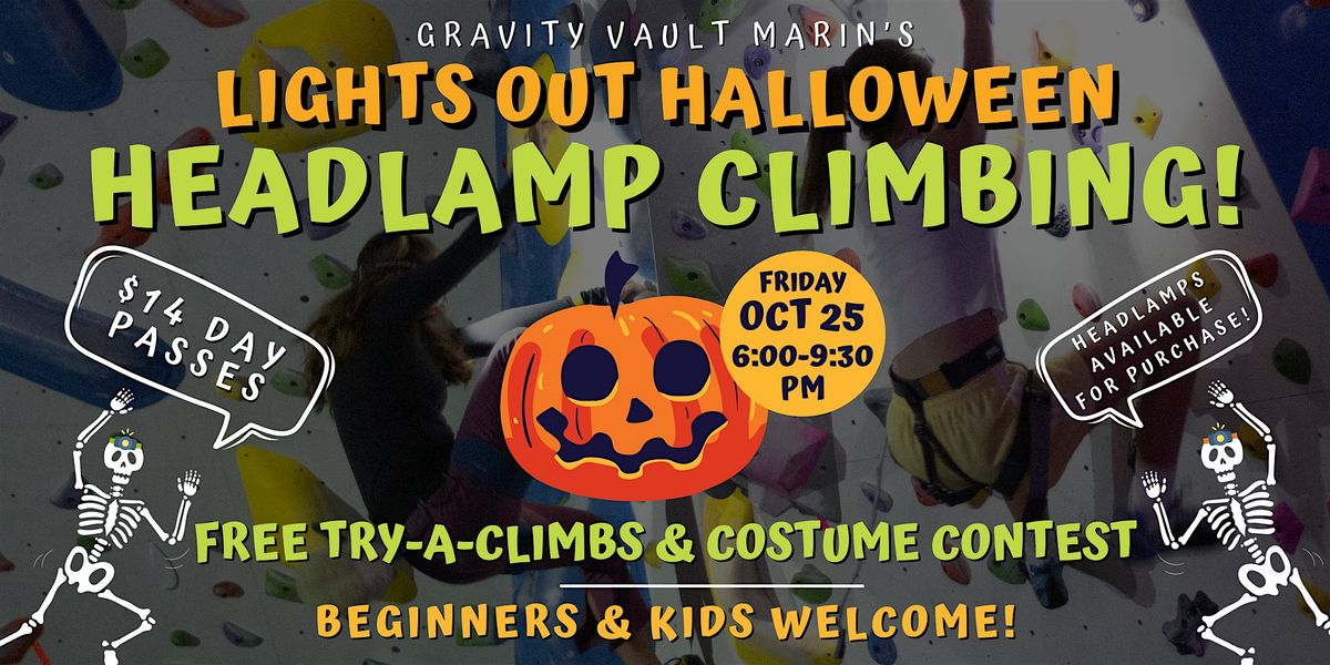 Lights Out Halloween Headlamp Climbing Party