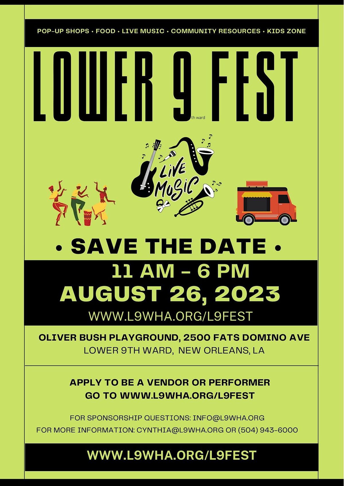 Lower 9 Festival Oliver Bush Playground, New Orleans, LA August 26