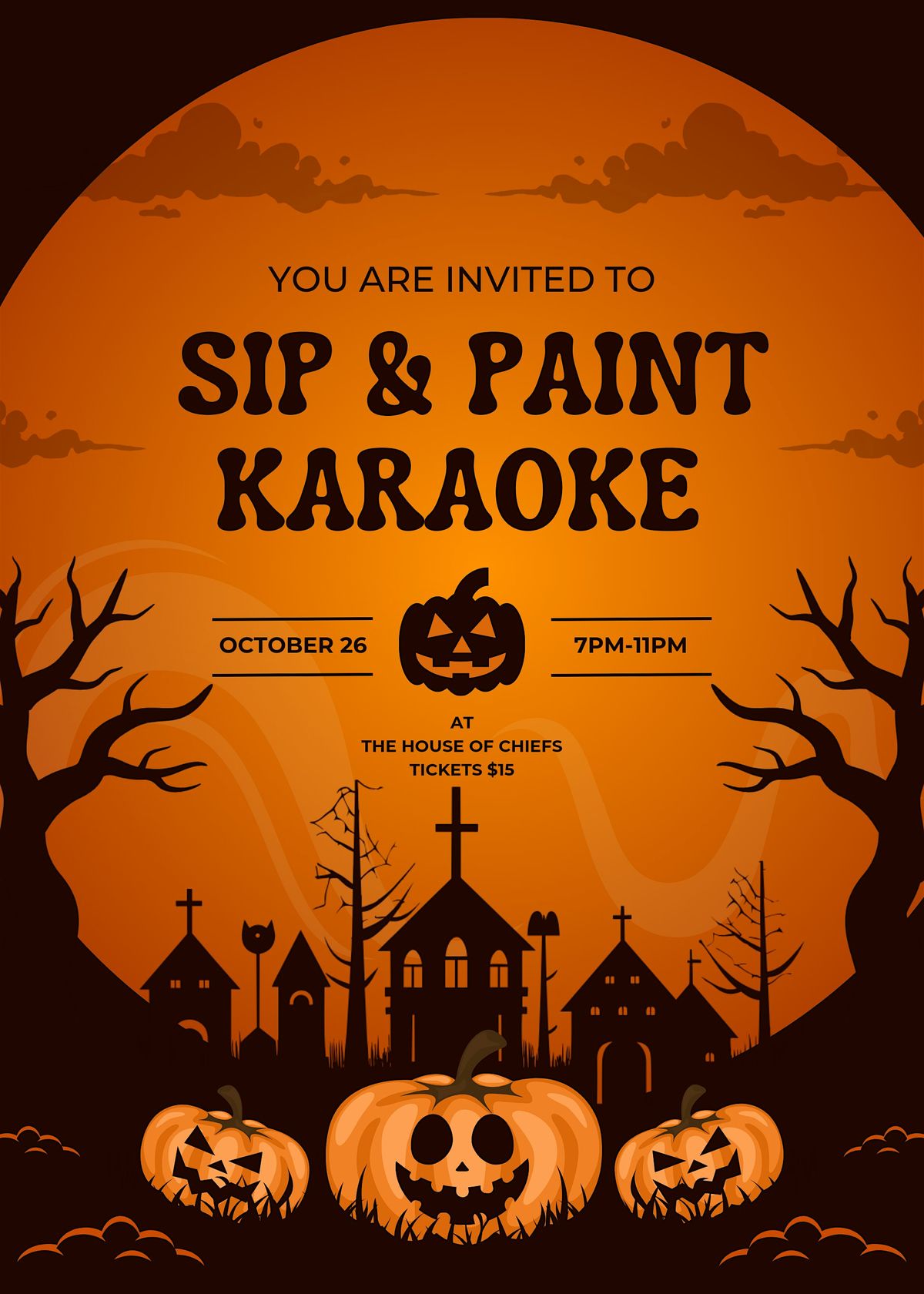 Karaoke Sip & Paint Halloween Party