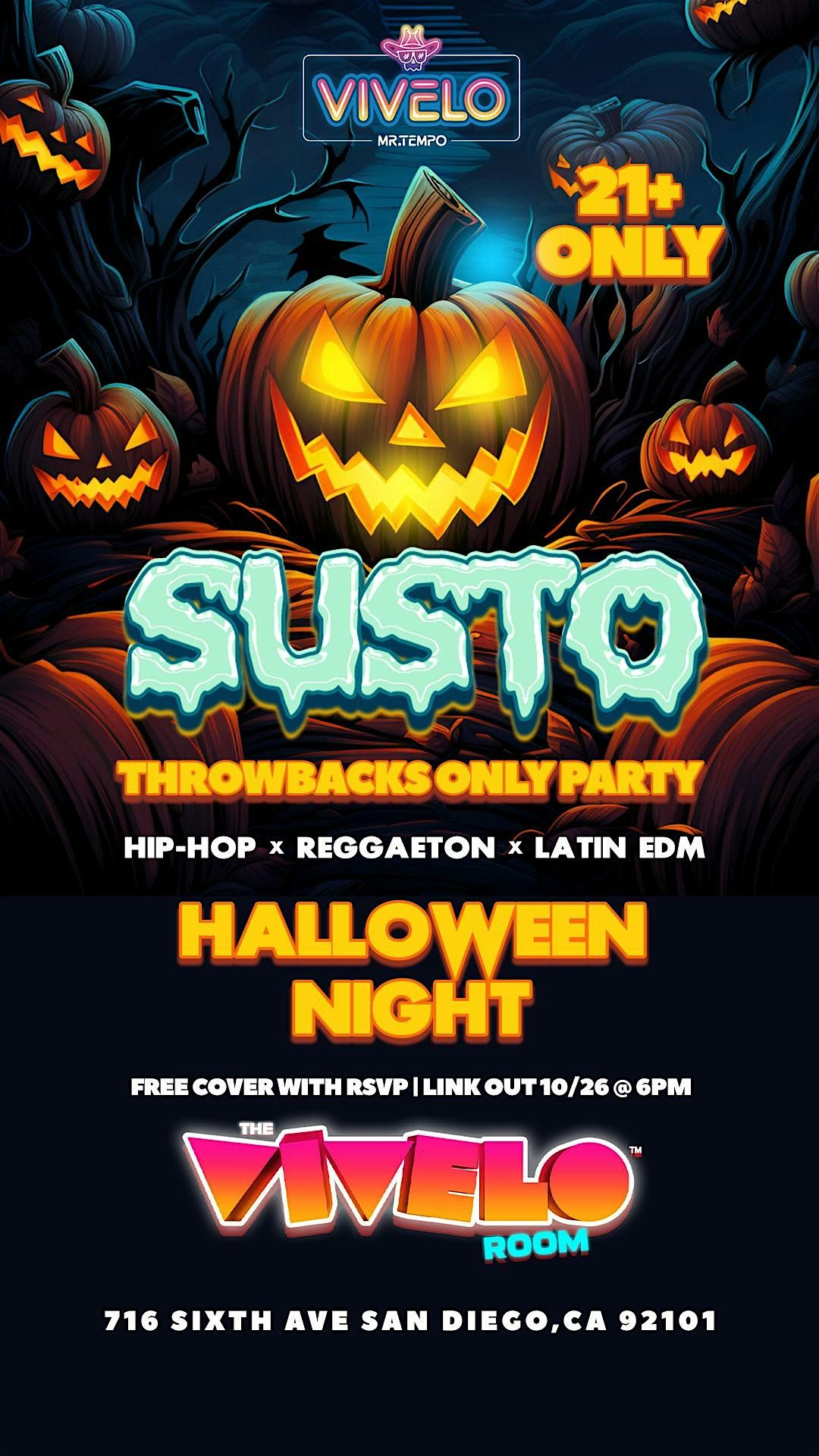 Throwbacks Only Party HipHop x Reggaeton + Latin EDM! Halloween