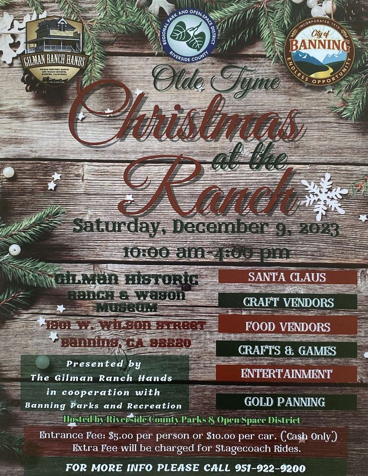 Olde Tyme Christmas at the Ranch Gilman Historic Ranch & Wagon Museum