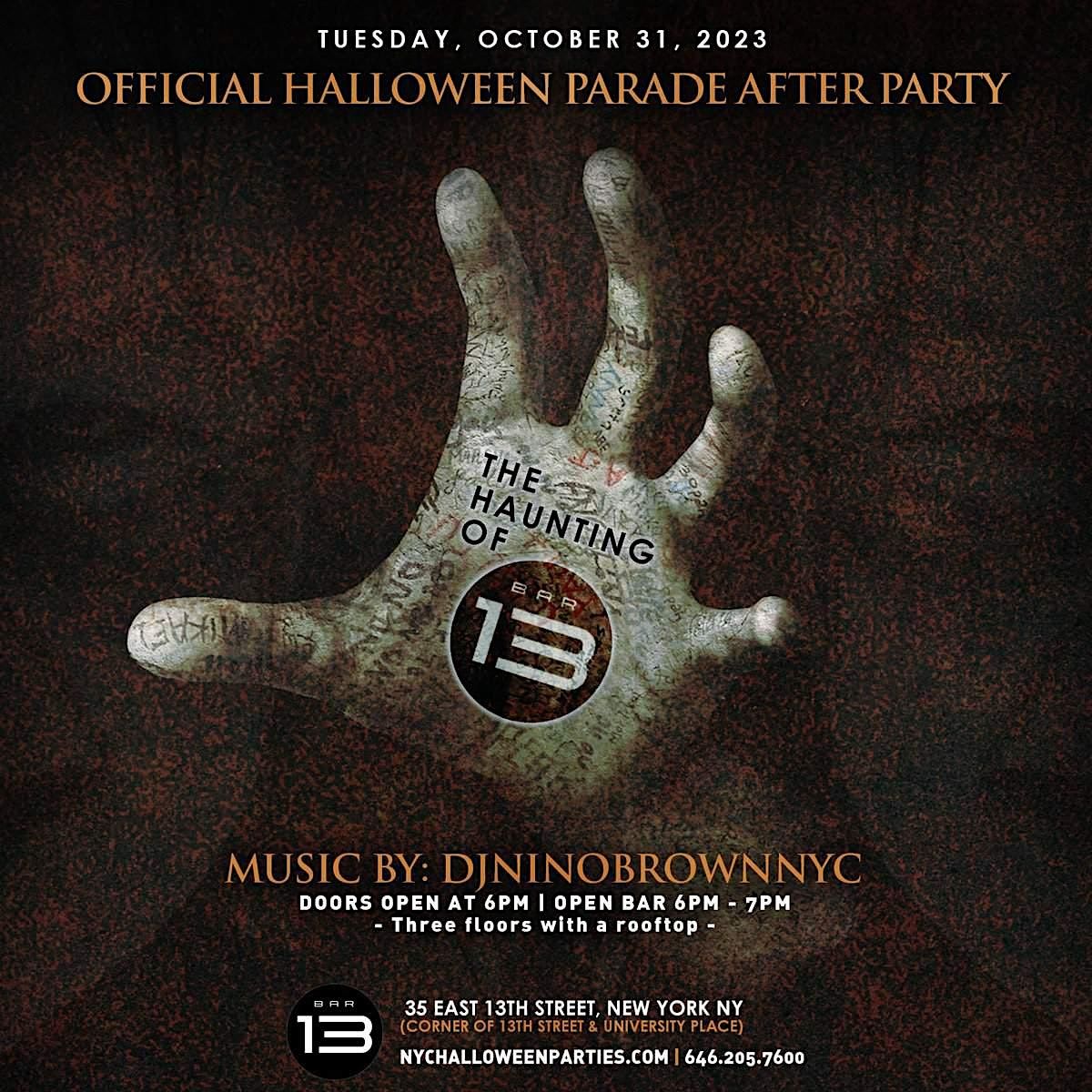 Bar 13 NYC Union Square Halloween Parade afterparty 2023 Openbar live