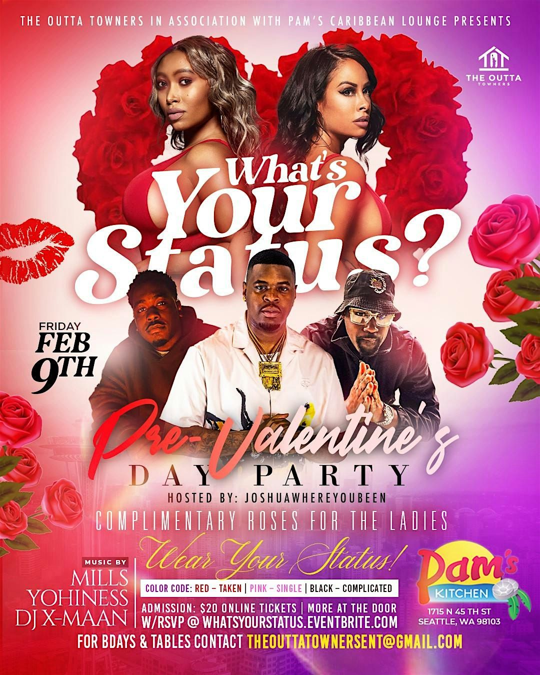 Whats Your Status? Pre-Valentines Day Party | Pam's Kitchen, Seattle ...