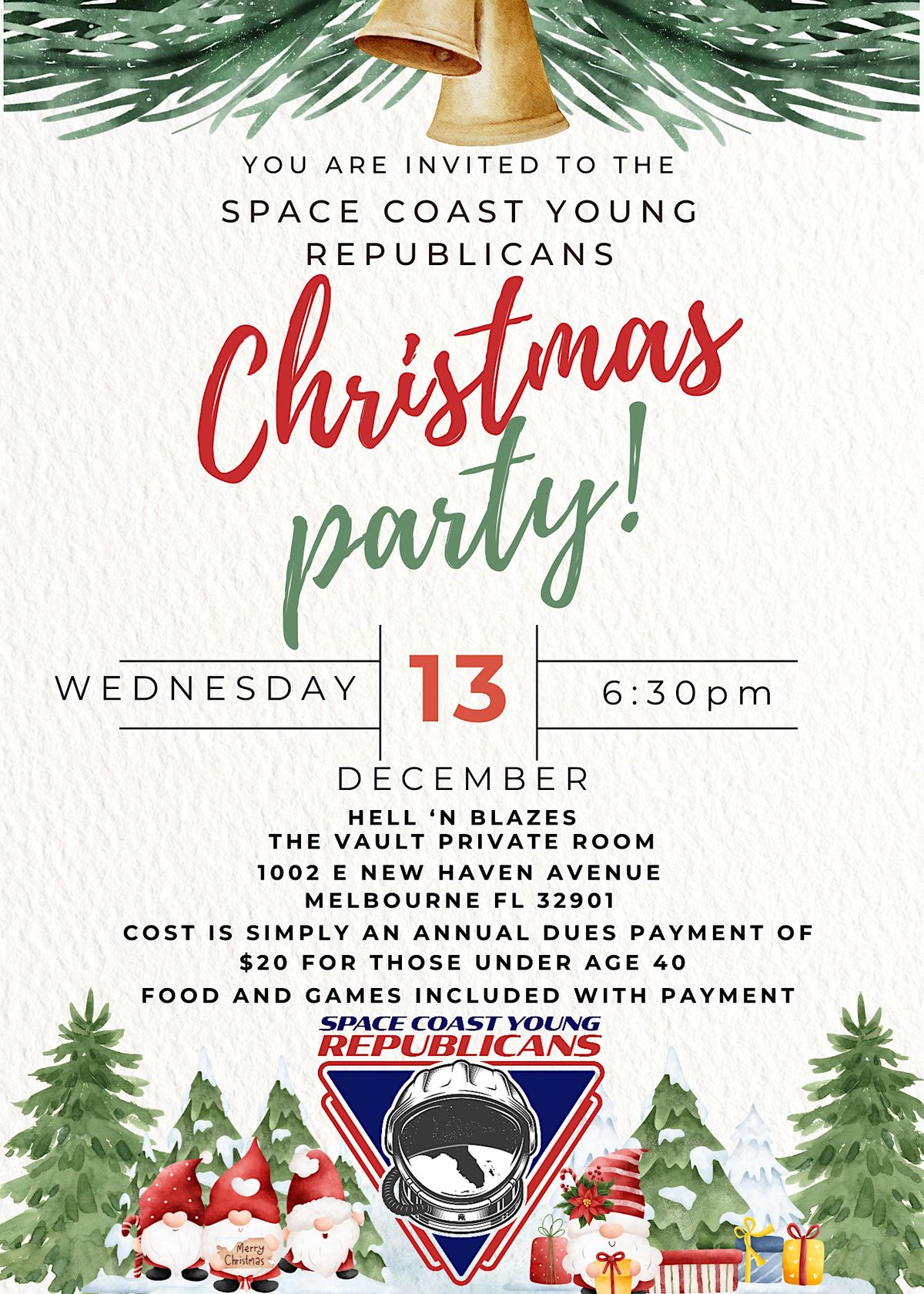 Space Coast Young Republican Christmas Party Hell 'n Blazes Brewing